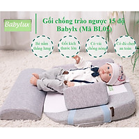 Gối chống trào ngược 15 độ babylux ( Mã BL02 - phiên bản cải tiến: kích thước lớn, có đủ chẹn chân & chẹn 2 bên)- dùng cho bé 0-36 tháng