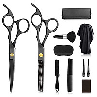 Portable Hair Cutting Kit with Stainless Steel Shears Razor Edge Thinning Hair Scissors Barber Comb Thinning Hair