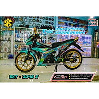 tem trùm dành cho xe satria xanh cá chép