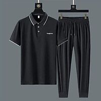 Bộ Quần Áo Nam Trơn Màu Basic Phối Cúc Cổ Áo Polo In Chữ Phong Cách Thể Thao Thời Trang Zenkonu QA NAM 1000082