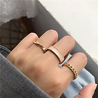 Set nhẫn khảm xà cừ phong cách Hàn Quốc, cá tính, tinh tế - Mee Store