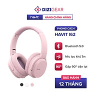Tai Nghe Bluetooth Headphone HAVIT i62, Driver 40mm, Bluetooth 5.0, Nghe Đến 8H, Gập Gọn 90 - Hàng Chính Hãng (Hồng)
