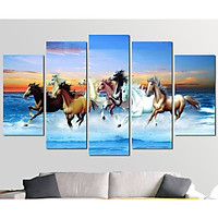 Bộ 5 tấm tranh treo tường Mã Đáo Thành Công TB.JM_002 /Gỗ nhập khẩu Hàn Quốc-Bo viền,chống lóa,ẩm mốc,mối mọt