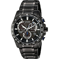 Citizen Eco-Drive Men's AT4007-54E Perpetual Chrono A-T Black Ion Plated Stainless Steel Watch
