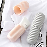 Hộp đựng bàn chải và kem đánh răng du lịch đa năng thân thiện môi trường có dây cầm tiện ích - giao màu ngẫu nhiên