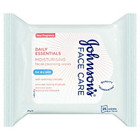 Johnson's Face Care Daily Essentials Moisturising Dry Skin Cleansing Wipes 25 Pack