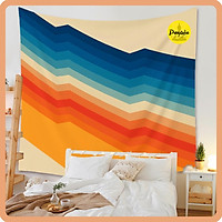 (Clip thực tế) Thảm treo tường vải lanh màu cầu vồng decor => Follow shop nhận mã giảm giá