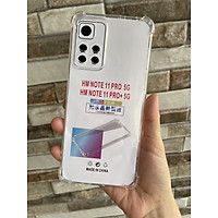 Ốp lưng silicon cho Xiaomi Redmi Note 11 5G, Note 11 Pro 5G trong suốt chống sốc 4 góc khoét mắt bảo vệ camera