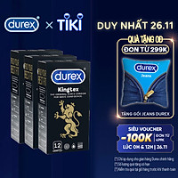 Bộ Bao Cao Su Durex Kingtex 3 Hộp 12 Bao