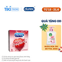 Bao cao su Durex Sensual Strawberry hộp 3 bao