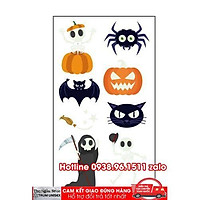 Tấm dán HÌnh xăm tatoo Nam Nữ Dạ Quang trong đêm Halloween Phillip