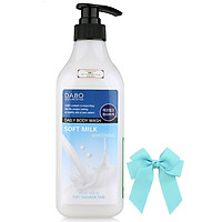 Sữa tắm sữa tươi trắng mịn da sạch nhờn DABO WHITENING SOFT MILK Hàn quốc ( 750ml) và kẹp nơ