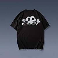 3 Color【M-3XL】 Summer New Style Fashion Distortion Smiley Printed Graphic Short Sleeve T-shirt Men Breathable Unisex Half Sleeve T-shirt Oversize Student Short T-shirt Couple Wear
