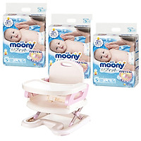 Combo 3 gói tã dán Moony cao cấp size NB90/S84/M64/XL44 tặng ghế ăn dặm Mastela và đồ chơi Toys House