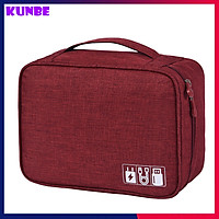 Túi Đựng Phụ Kiện Công Nghệ Nhiều Ngăn KUNBE Chống Sốc, Chống Thấm Nước, Túi Để Mỹ Phẩm, Đồ Trang Điểm Đa Năng Mang Đi Du Lịch Tiện Lợi