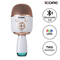 Micro karaoke kèm loa Bluetooth iCore MK99 - Hàng Chính Hãng