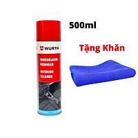 Dung Dịch Vệ Sinh Nội Thất Xe Hoạt Tính Wurth Interior Cleaner 500ml Tặng Khăn