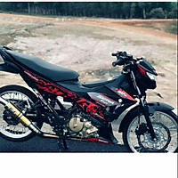Tem rời dành cho xe Satria Fi stone đỏ đen (bộ)