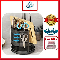 Kệ cài dao thớt đa năng xoay 360 độ để bàn giá cắm dao kéo ống đũa đa năng thông minh để bàn nhà bếp 2750 EDHOME