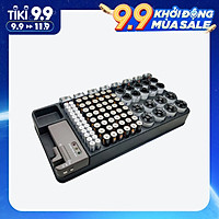 Hộp Trữ Pin Kiểm Tra Được Trạng Thái Pin Dành Cho Pin Aaa, Aa, 9V, C, D Và Pin Nút - Đen