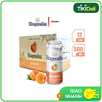Bia Hoegaarden Peach Bia Bỉ Chính Hãng Hương Vị Trái Cây Thùng 12 Lon (500ml/Lon)