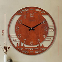 Đồng hồ gỗ treo tường phong cách hongkong chất liệu gỗ máy kim trôi thiết kế in theo yêu cầu decor trang trí nhà và quán