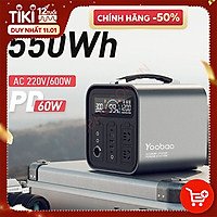 Trạm Sạc Dự Phòng Khẩn Cấp Yoobao EN600S Dung Lượng Lớn 148800mAh/ 600W/ Sạc Nhanh PD 60W Tích Hợp Đèn Pin Có Thể Mang Đi Dã Ngoại Ngoài Trời HÀNG NHẬP KHẨU