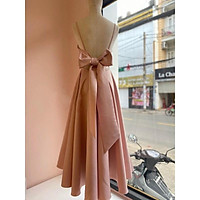 Đầm xoè dự tiệc 2 dây hơ lưng cột nơ siêu yêu TRIPBLE T DRESS - size M/L (kèm ảnh/video thật) MS107Y