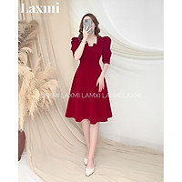 Váy Nhung Tay Bồng M498