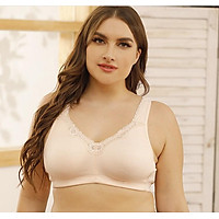 Phụ Nữ Size Lớn Áo Ngực Đầy Đủ Độ Che Phủ Cực Mỏng Đúc Thông Hơi Không Quần Lót Cotton Không Dây Quả Giá Áo Bralette Cúp B C D E F 90 100 110 115