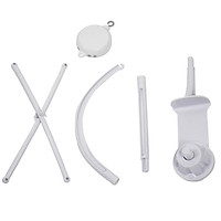 Combo hộp nhạc tự xoay + thanh treo nôi 4 nhánh E7-HTN02 màu Trắng