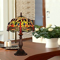 Đèn bàn Tiffany chao đường kính 30cm chân hợp kim 2