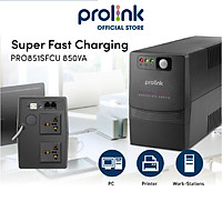 Bộ lưu điện, bộ cấp điện liên tục UPS Prolink PRO851SFCU (850VA) công suất 480W - Hàng chính hãng, có cổng USB