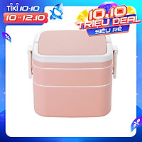 Hộp Đựng Đồ Ăn/Hộp Cơm Văn Phòng 2 Ngăn Tiện Lợi Kích Thước 11x15x13.5cm- Chính Hãng