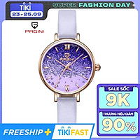 Đồng Hồ Nữ PAGINI PA002218 Dây Da Cao Cấp - Thiết Kế Mặt Tròn Phối Đá – Tặng Pin Dự Phòng