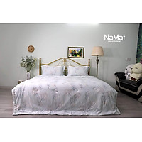 Bộ chăn ga gối Tencel P Hoa Sử Quân Tử Tử Xanh 200*220*20