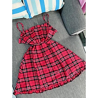 ĐẦM CARO DÂY BÈO XOÈ SALE