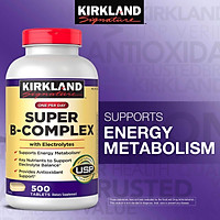Viên Uống Kirkland Super B-Complex 500v, bổ sung vitamin B, Làm Tăng Hấp Thụ, Chuyển Hóa Năng Lượng, Nâng cao Hệ Miễn Dịch, giảm căng thẳng, mệt mỏi, giúp tóc, móng chắc khỏe.