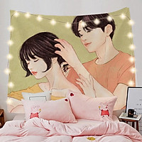 Thảm treo tường trang trí phòng ngủ Tranh vải vintage 150x130CM