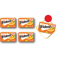 Combo 4 Vỉ Kẹo Cao Su Không Đường Trident, Hương Trái Cây 26.6g - Tặng 1 Vỉ Cùng Loại