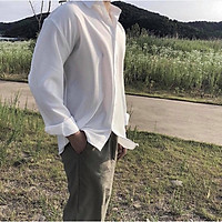 Áo sơ mi tay dài trơn đen trắng basic unisex