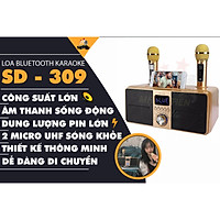 Loa karaoke bluetooth SD 309 - Loa mắt cú cao cấp nhất - Tặng kèm 2 micro không dây có màn hình LCD - Sạc pin cho micro ngay trên loa - Chỉnh bass treble echo ngay trên micro - Loa xách tay du lịch bass đôi cực chất - Màu ngẫu nhiên - Hàng chính hãng
