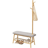 Kệ giày/Ghế thay giày kèm giá treo đồ đa năng