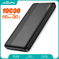 Pin sạc dự phòng JUYUPU PQ1C 10000mAh sạc nhanh PD QC3.0 20W đèn led báo hiệu dành cho iPhone Samsung OPPO VIVO HUAWEI XIAOMI - HÀNG CHÍNH HÃNG
