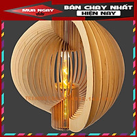 Đèn gỗ thả trần CAO CẤP hiện đại sang trọng chất liệu gỗ trang trí cho phòng khách nhà căn hộ decor nhà quán cf