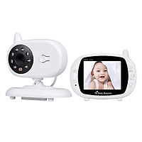 Wireless Audio Baby Monitor Digital Video Baby Monitor 3.5-Inch Color TFT with 5 Lullabies Infrared Night Vision Two-way