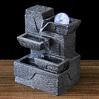 Spinning Orb Tabletop Water Fountain Waterfalls w/LED Light