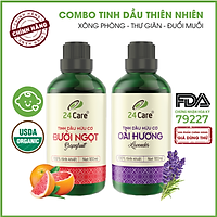 Combo 2 Tinh dầu Bưởi Úc + Oải Hương 24Care 100ml/Chai