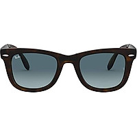 Ray-Ban RB4105 Wayfarer Folding Sunglasses, Black/Green, 54 mm