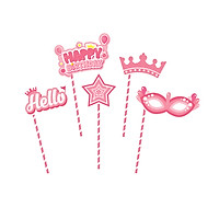 Set 05 Mặt Nạ Chụp Hình Sinh Nhật Công Chúa Happy Kibu